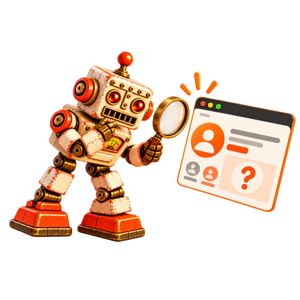 Robot analizando un problema